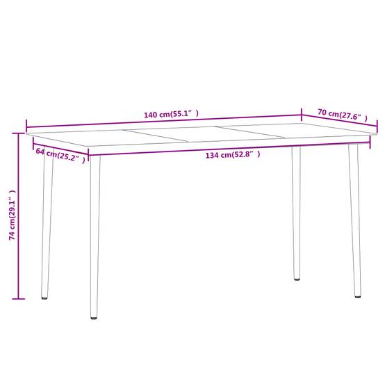 Ensemble Jardin 4P 140cm Rotin Creux PVC et Acier Noir – ComfortXL Outdoor Living - Image 8