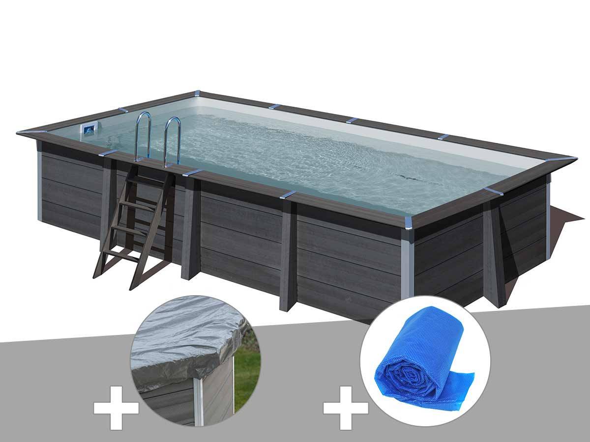 Gré - Kit piscine composite Gré Avant-Garde rectangulaire 6,06 x 3,26 x 1,24 m + Bâche de protection + Bâche à bulles