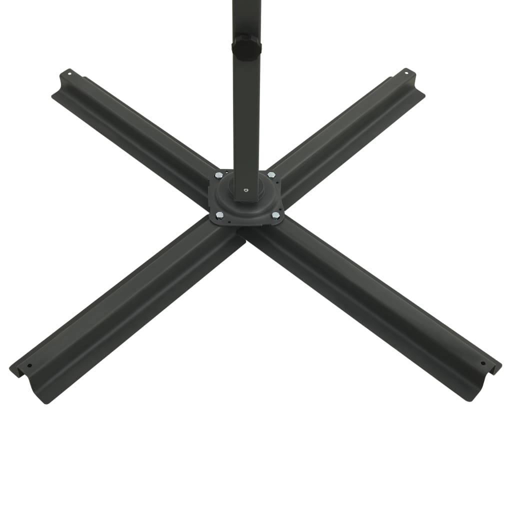 Helloshop26 - Parasol meuble de jardin déporté avec mât et lumières led 250 cm taupe - Image 9