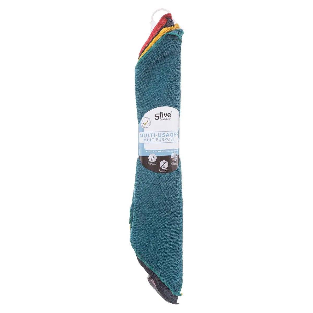Lot de 5 Chiffons Microfibre "Cloa" 38cm Multicolore - Image 1