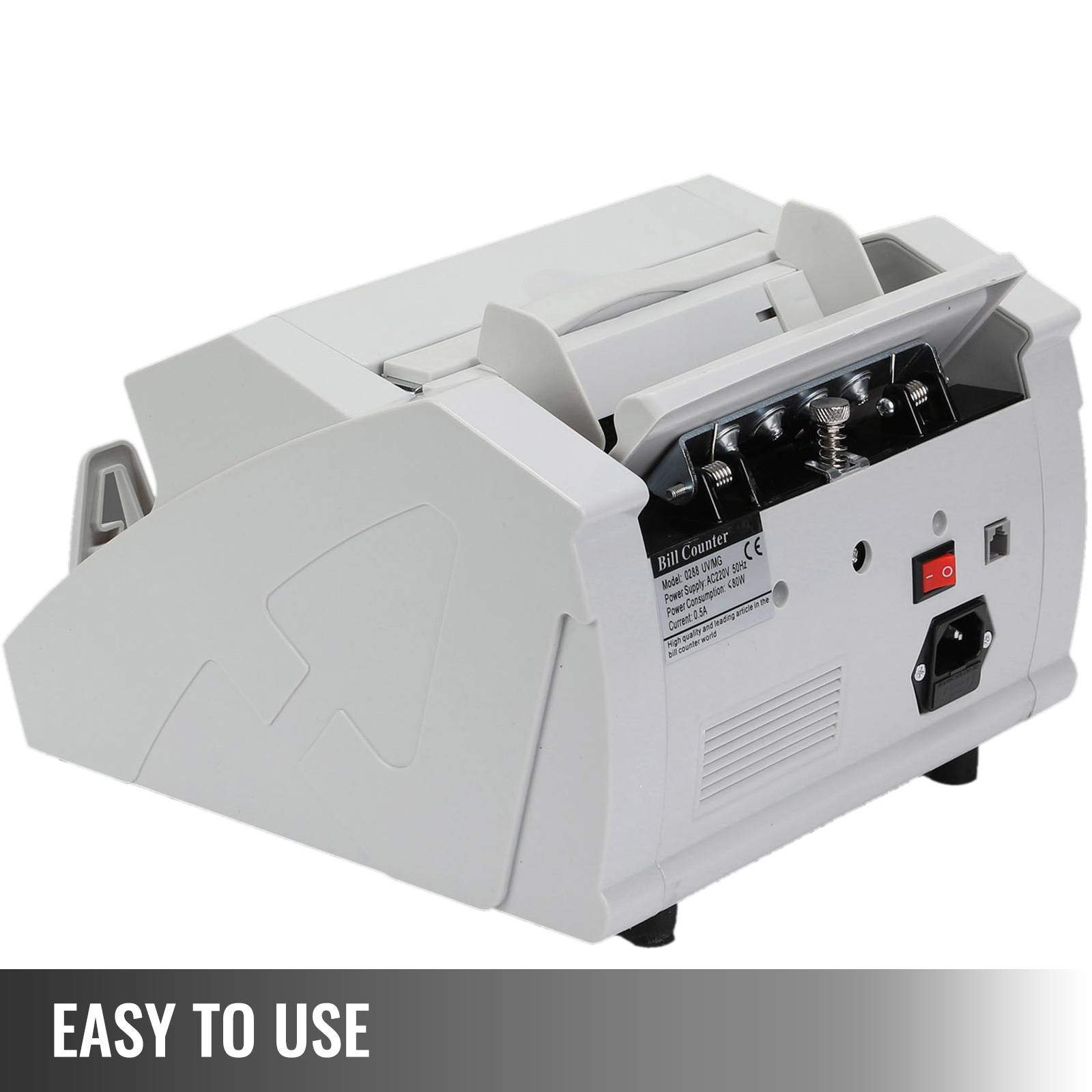 VEVOR Compteuse de billets pro USD/EUR/GBP, détecteur UV/MG, >1000 pièces/min, portable, affichage. - Image 5