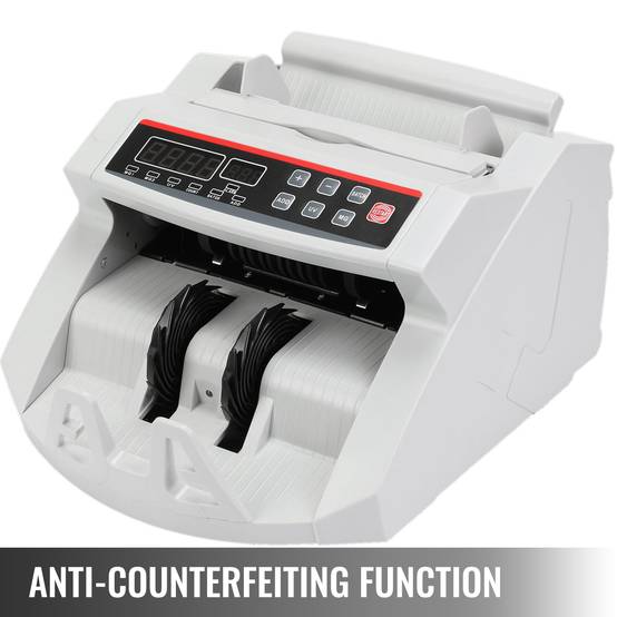 VEVOR Compteuse de billets pro USD/EUR/GBP, détecteur UV/MG, >1000 pièces/min, portable, affichage. - Image 6