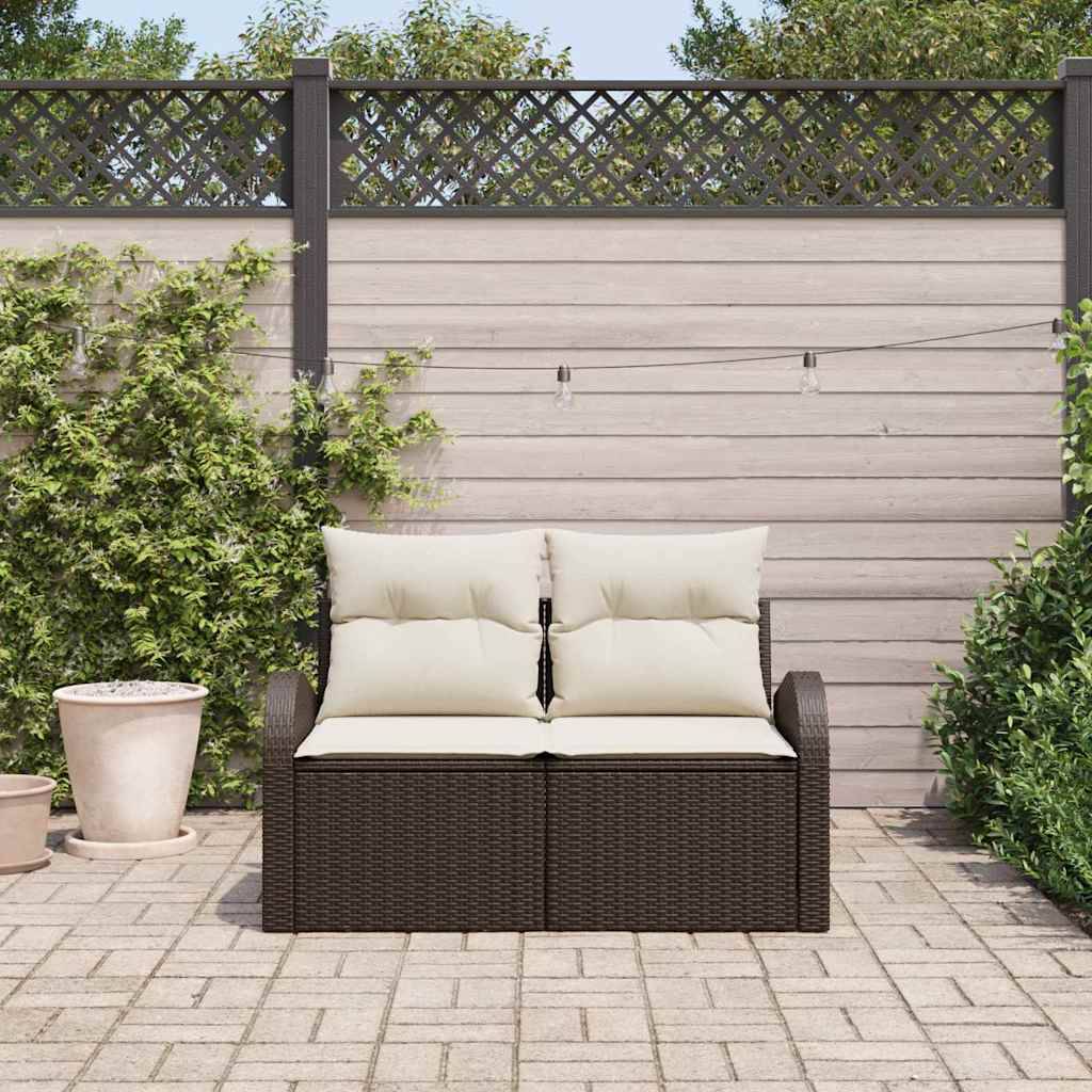 Vidaxl - Canapé de jardin avec coussin Marron 124 x 62 x 69cm polyrotin vidaXL 42006733 - Image 1