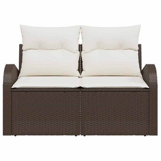 Vidaxl - Canapé de jardin avec coussin Marron 124 x 62 x 69cm polyrotin vidaXL 42006733 - Image 4