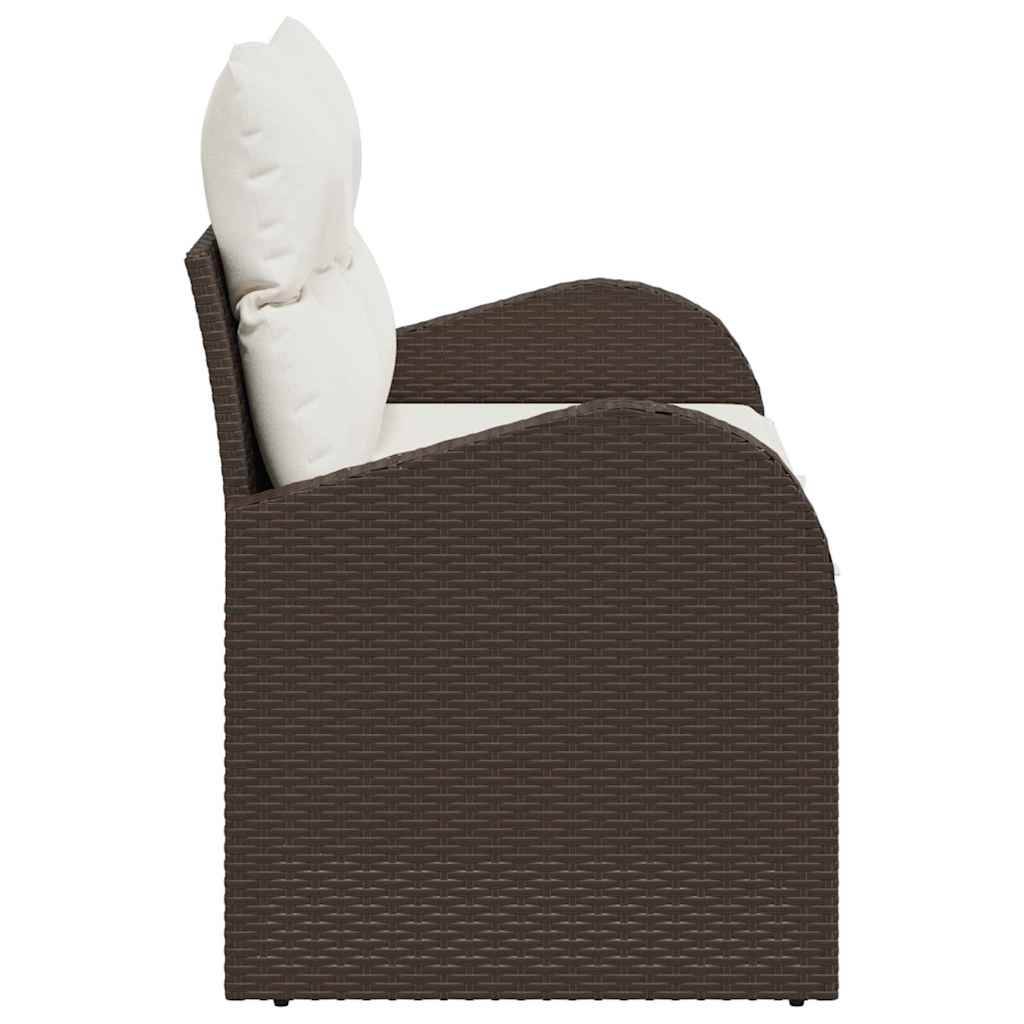 Vidaxl - Canapé de jardin avec coussin Marron 124 x 62 x 69cm polyrotin vidaXL 42006733 - Image 5
