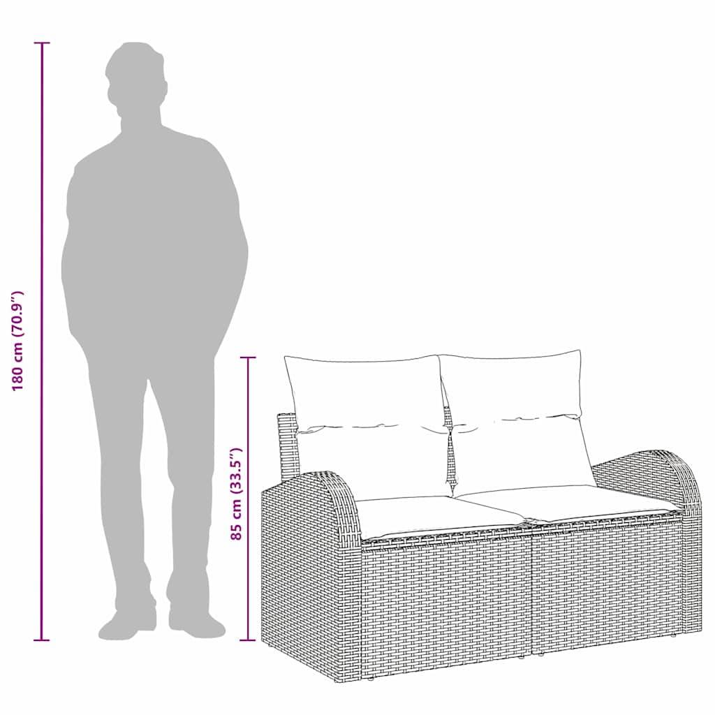 Vidaxl - Canapé de jardin avec coussin Marron 124 x 62 x 69cm polyrotin vidaXL 42006733 - Image 7