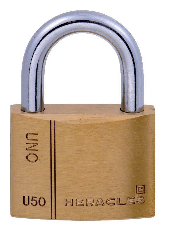 Cadenas standard laiton UNO 50mm s'entrouvrant anse en U - HERACLES - I-CAD50MV - Image 1