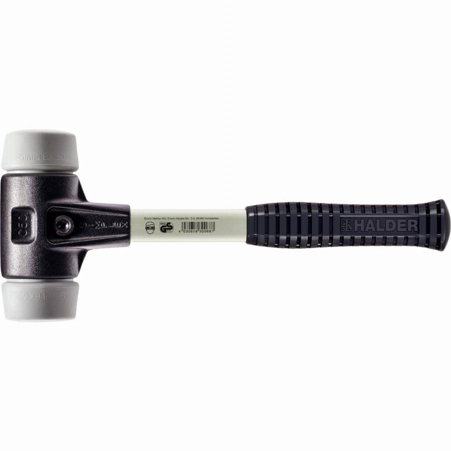 Maillet HALDER SIMPLEX TPE moyen avec boîtier en fonte malléable renforcée et manche en fibre de verre - D=30 mm - 3703.030