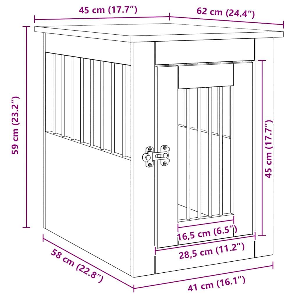 Vidaxl - Meuble de cage pour chiens chêne artisanal 45x62x59 cm vidaXL 857637 - Image 3