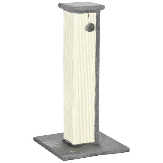 Poteau Griffoir pour Chat Haut 81 cm avec Poteau en Sisal et Balle Suspendue Gris - ComfortXL Outdoor Living - Image 2