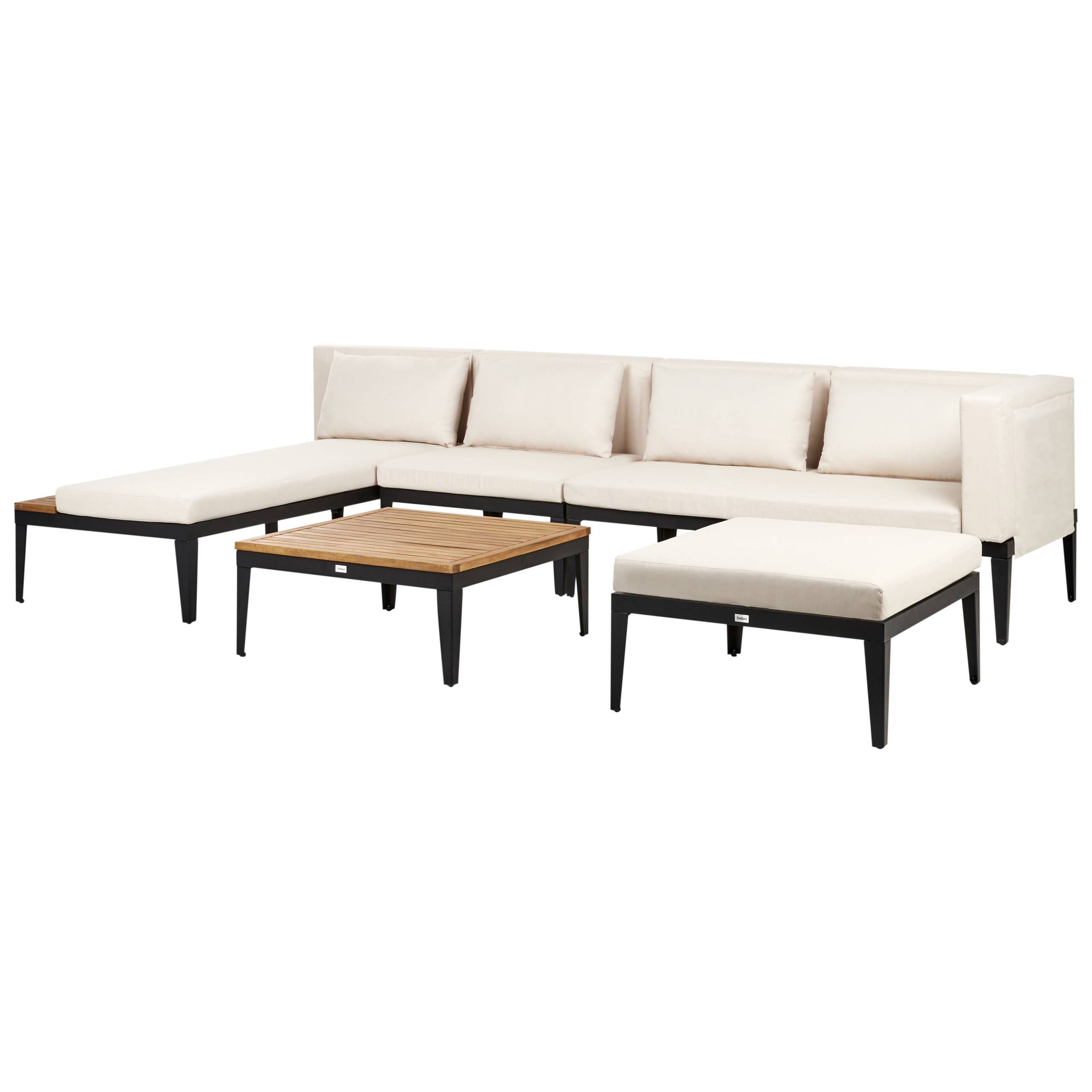 Canapé d'angle en bois avec table basse - Image 3
