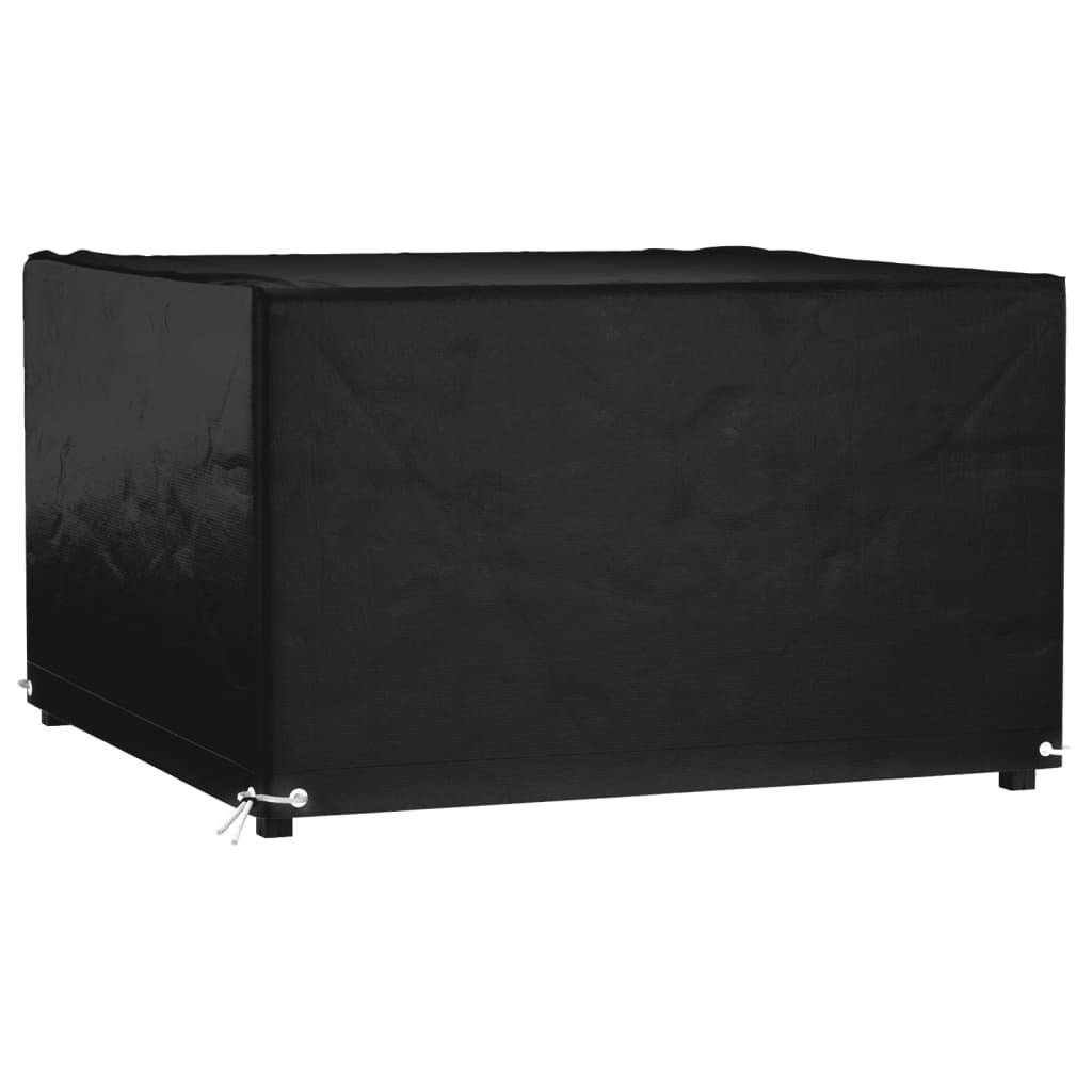 Housse de Protection Carrée PE pour Table de Jardin 4 Chaises Imperméable Noir 125x125x75 cm – ComfortXL Outdoor Living - Image 1