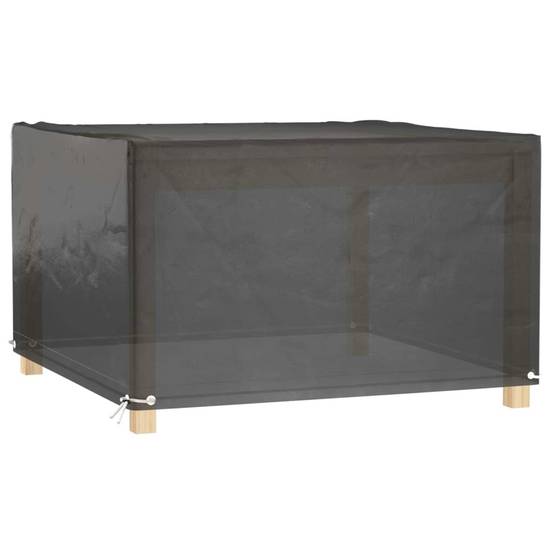 Housse de Protection Carrée PE pour Table de Jardin 4 Chaises Imperméable Noir 125x125x75 cm – ComfortXL Outdoor Living - Image 2