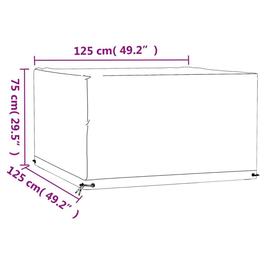 Housse de Protection Carrée PE pour Table de Jardin 4 Chaises Imperméable Noir 125x125x75 cm – ComfortXL Outdoor Living - Image 9