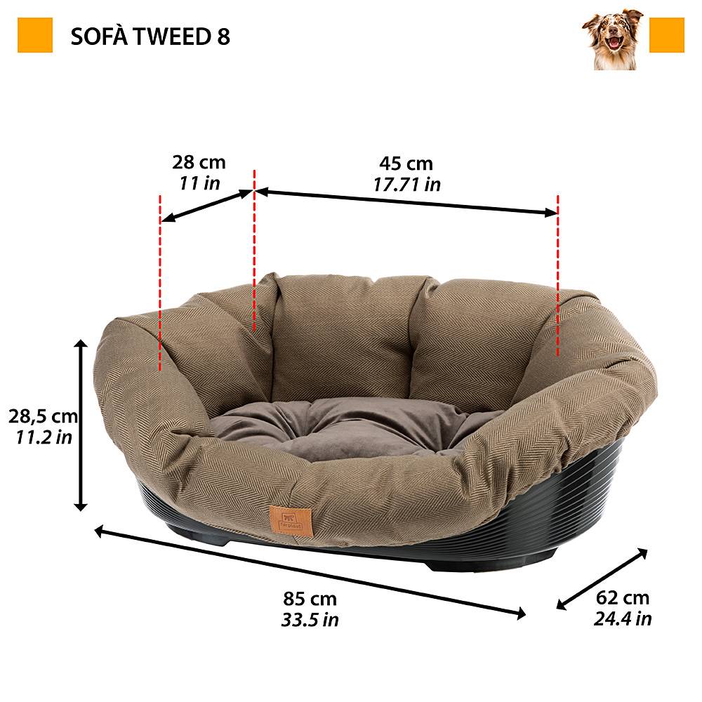 Ferplast - Ferplast Panier Chien avec Coussin SOFA' 8 Lavable, Lit pour Chien en Plastique Rembourré, Corbeille en Plastique et Coussin pour Chien, Fond Perforé - Image 2