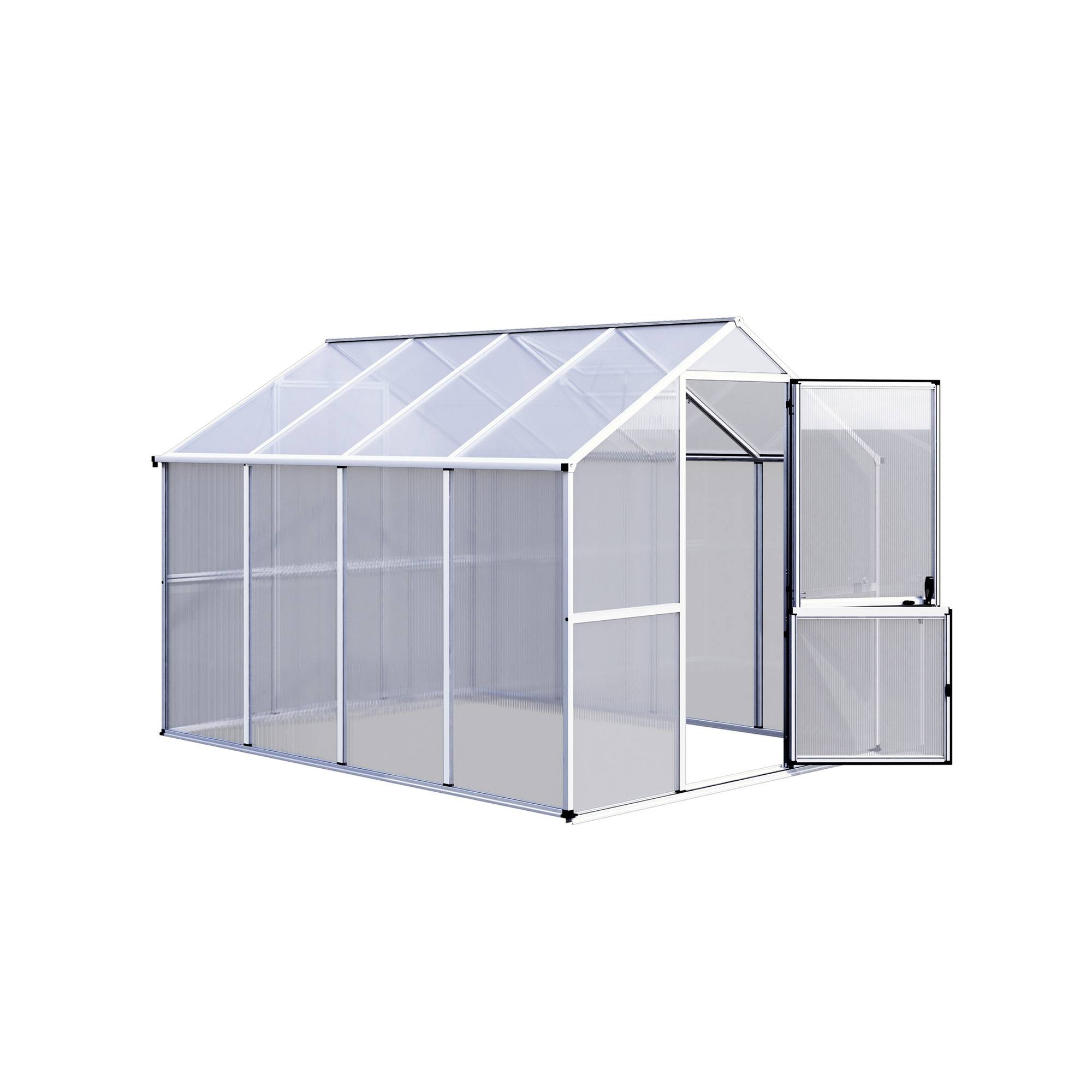 Serre de jardin 6,81m² aluminium et polycarbonate Callas IV,aluminium brut. KGT - Image 2