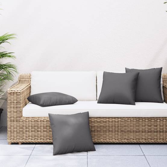 Lot de 4 Coussins de Canapé Polyester Imperméable Décoratifs pour Jardin et Salon Anthracite 40x40cm – ComfortXL Outdoor Living - Image 1