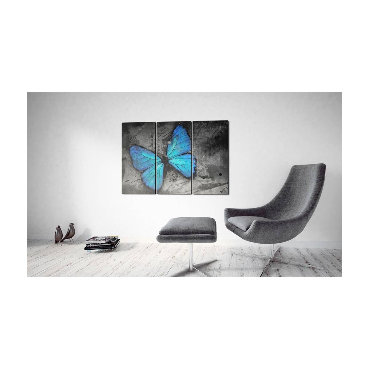 Tableau Imprimé 3 Panneaux "Etude D'un Papillon" 80 x 120 cm - Image 2