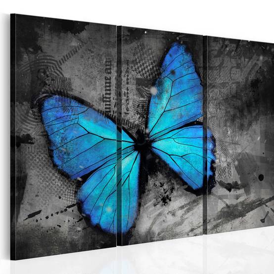 Tableau Imprimé 3 Panneaux "Etude D'un Papillon" 80 x 120 cm - Image 1