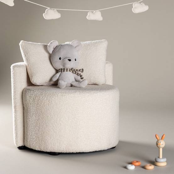 Fauteuil Enfant en Bouclette "Kelso" 59cm Blanc - Image 10