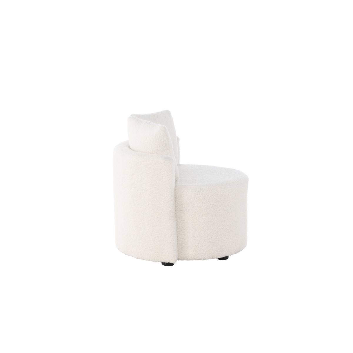 Fauteuil Enfant en Bouclette "Kelso" 59cm Blanc - Image 2
