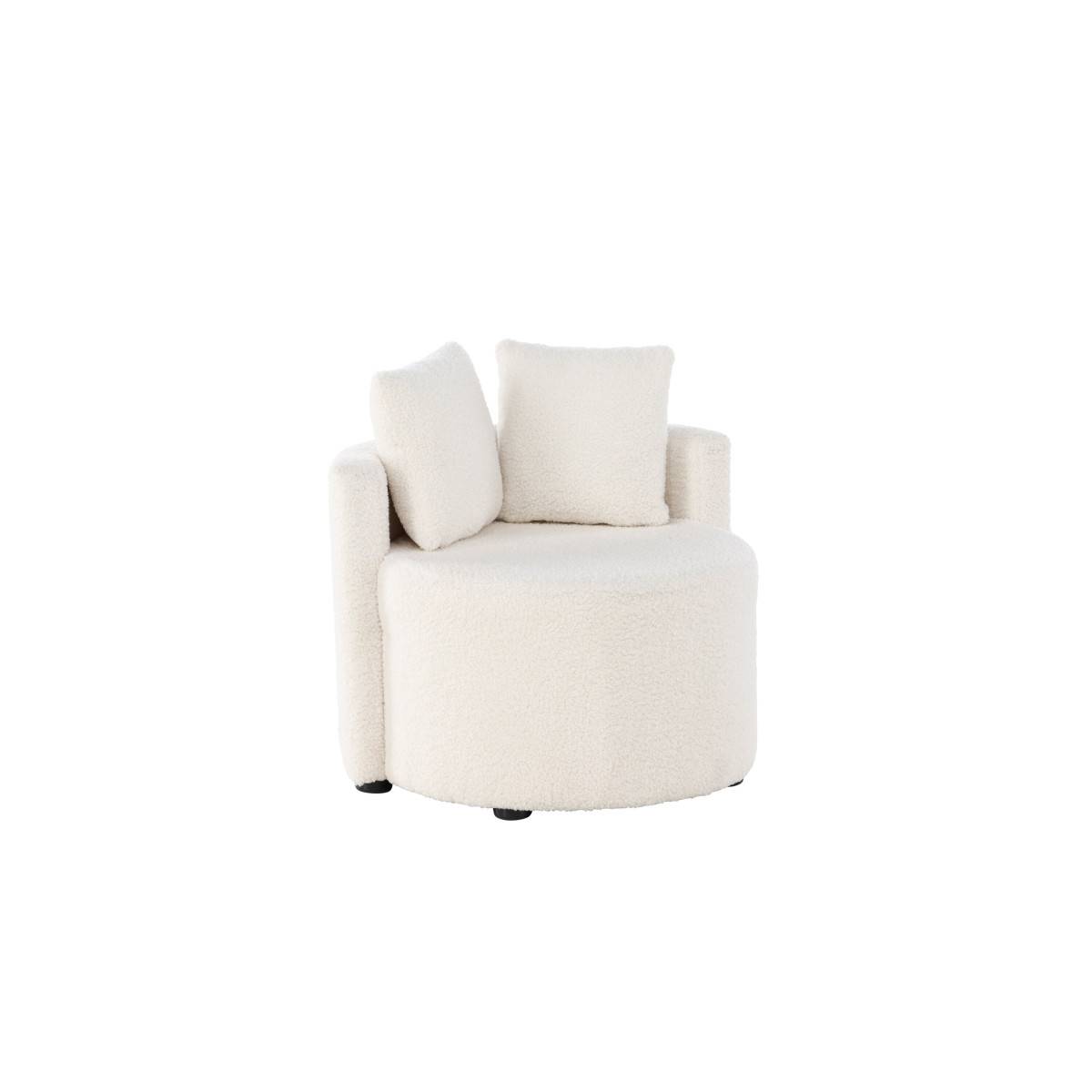 Fauteuil Enfant en Bouclette "Kelso" 59cm Blanc - Image 4