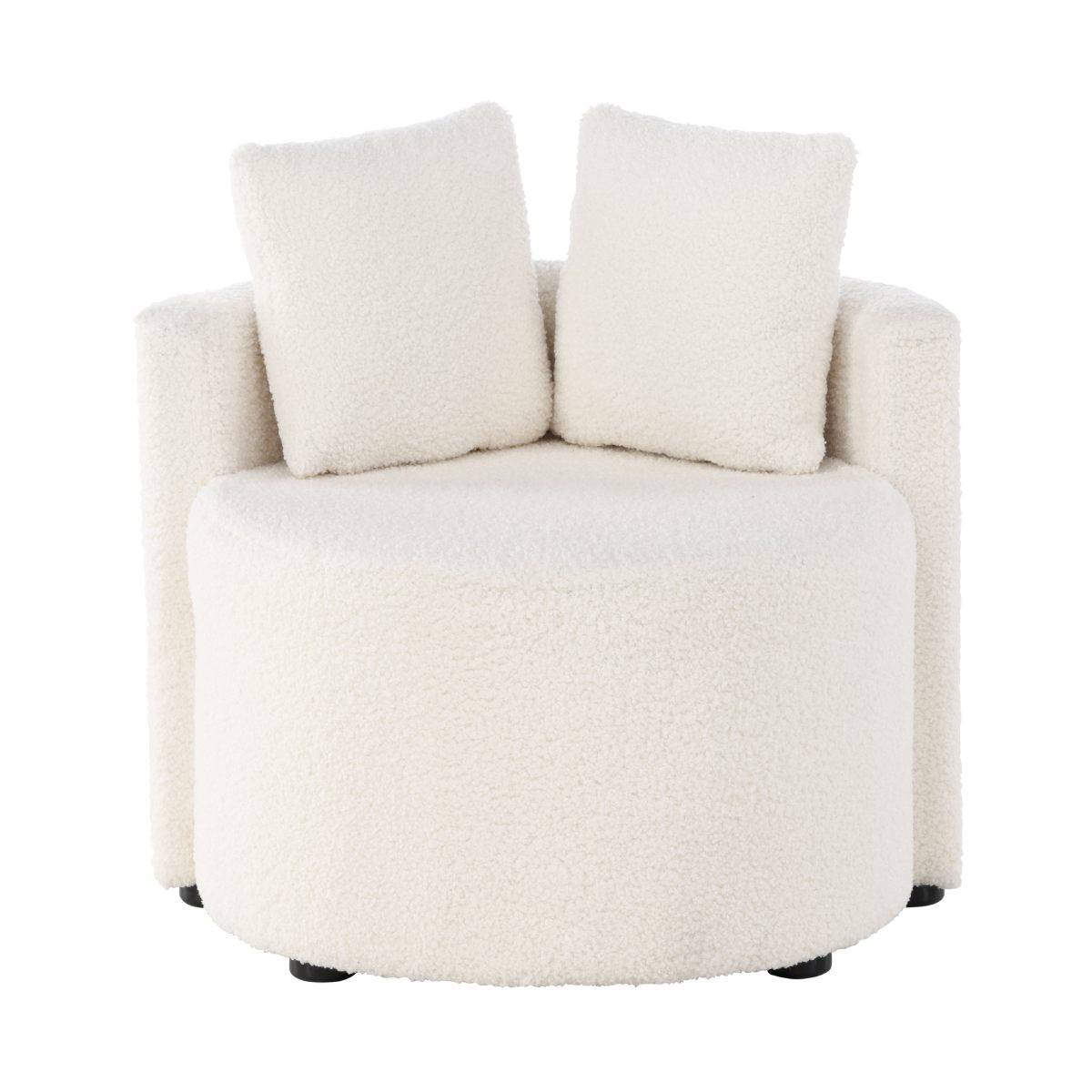 Fauteuil Enfant en Bouclette "Kelso" 59cm Blanc