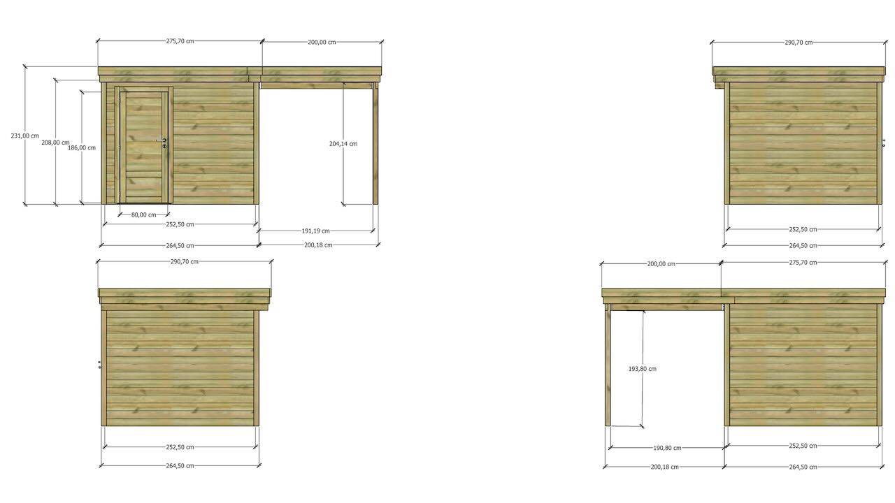 Abri Français - ABRI DE JARDIN bois autoclave 27mm - 4,64x2,64m / 12m2 - Bac acier - Abri Français - Image 4