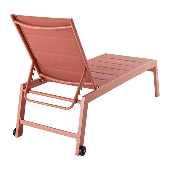 Oviala - Lot de 2 bains de soleil en aluminium et textilène argile Nouméa - Oviala - Image 6