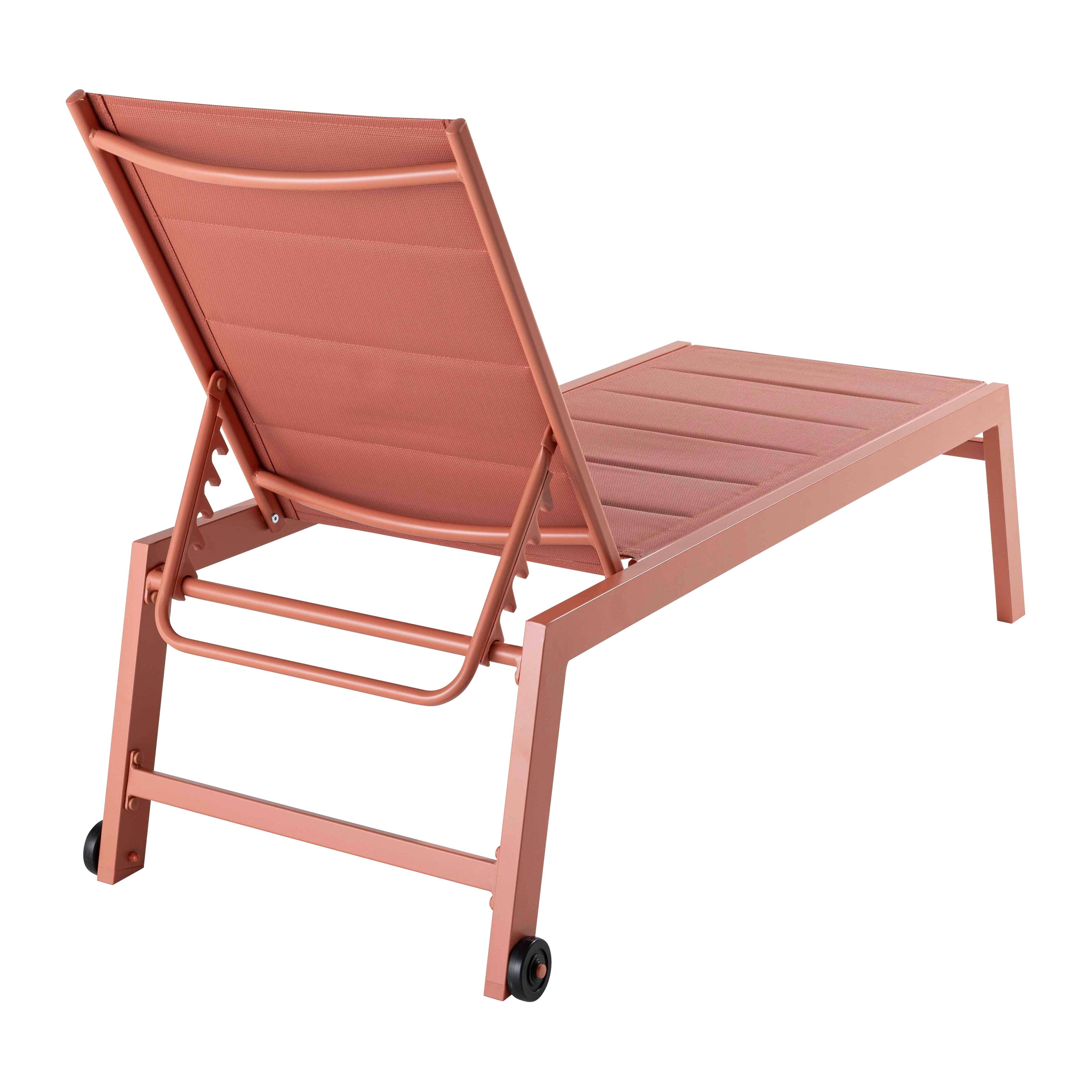 Oviala - Lot de 2 bains de soleil en aluminium et textilène argile Nouméa - Oviala - Image 6
