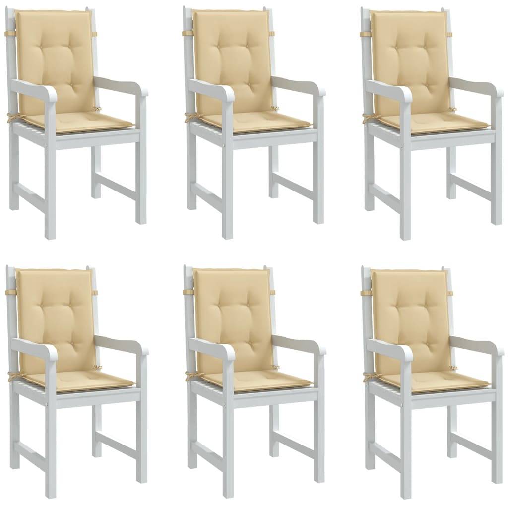 ComfortXL - Lot de 6 Coussins Dossier Bas Tissu Polyester Anti-glisse pour Chaise de Jardin Beige Mélangé 100x50cm – ComfortXL Outdoor Living