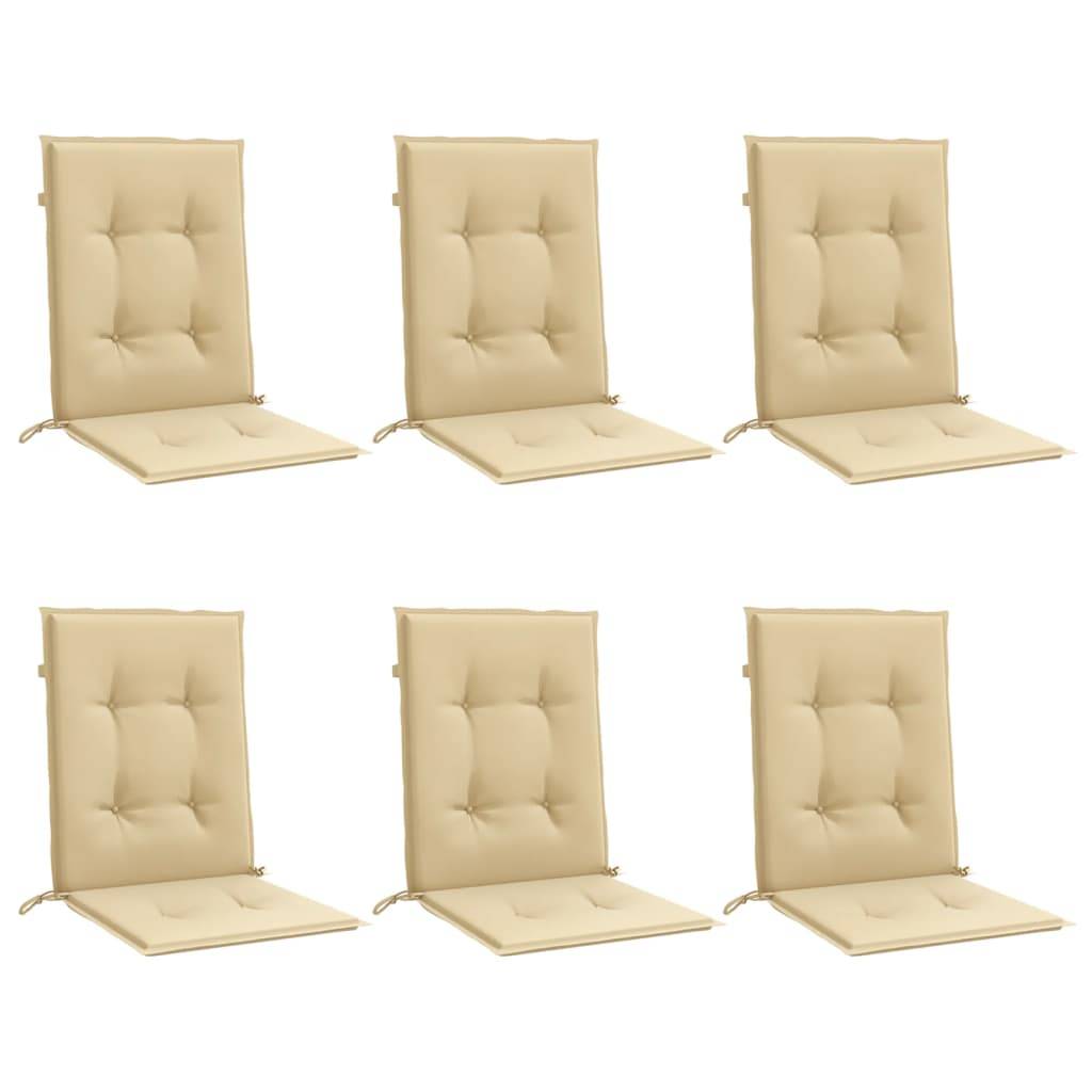 ComfortXL - Lot de 6 Coussins Dossier Bas Tissu Polyester Anti-glisse pour Chaise de Jardin Beige Mélangé 100x50cm – ComfortXL Outdoor Living - Image 3