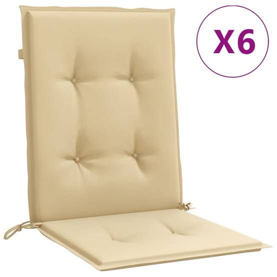 ComfortXL - Lot de 6 Coussins Dossier Bas Tissu Polyester Anti-glisse pour Chaise de Jardin Beige Mélangé 100x50cm – ComfortXL Outdoor Living - Image 2
