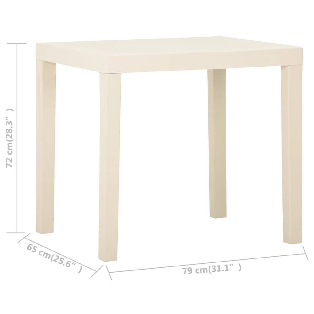 Table de jardin plastique blanc 79 x 65 x 72 cm, Poid :10kg - PANGIVO - Image 5