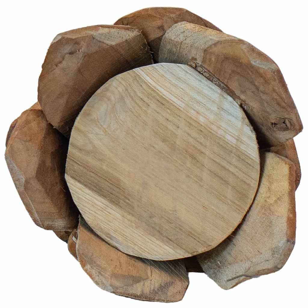 Maison Chic - Sapin de Noël | Arbre de Noël avec support Marron 51 cm Bois de teck solide Maison Chic - Image 8