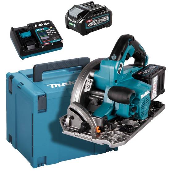 Scie circulaire 40V XGT Ø190 mm Bluetooth - MAKITA - avec 2 batteries 40V 4.0Ah - chargeur - MakPack - HS004GM202 - Image 1
