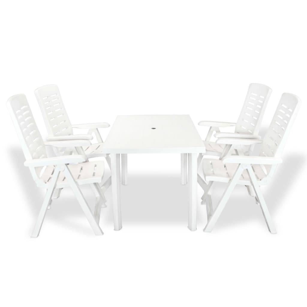 Vidaxl - Mobilier à manger d'extérieur 5 pcs Plastique Blanc vidaXL 275074 - Image 1