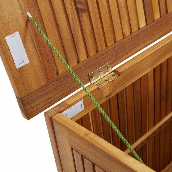 Coffre de rangement de jardin bois d'acacia naturel 90 x 50 x 58 cm - PANGIVO - Image 8