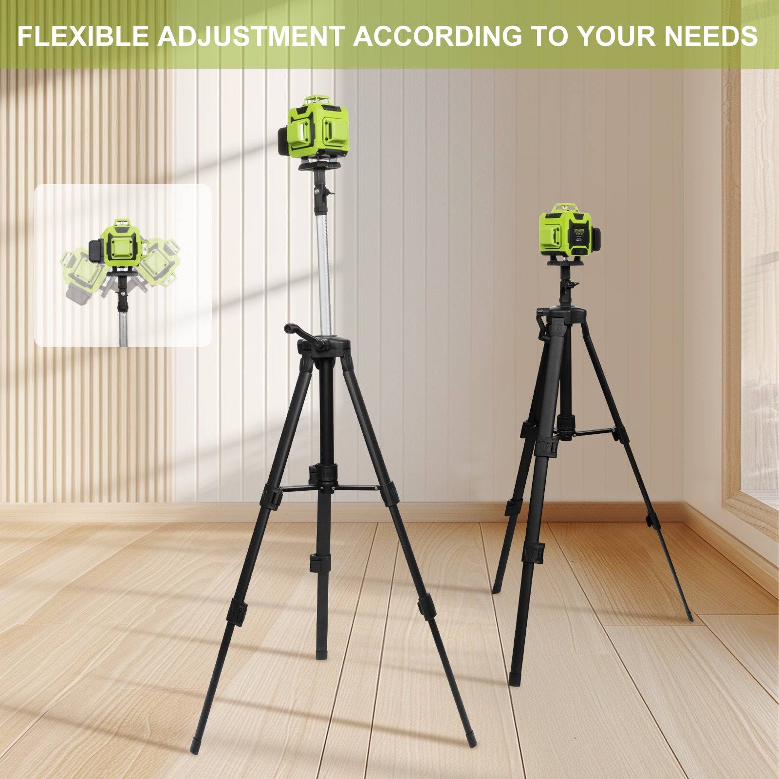 Teeno - Niveau laser 4 x 360°, vert Lignes laser vertes horizontales et verticales 4D à 16 lignes, télécommande intégrée, 2 piles 2400 mAh - Image 6