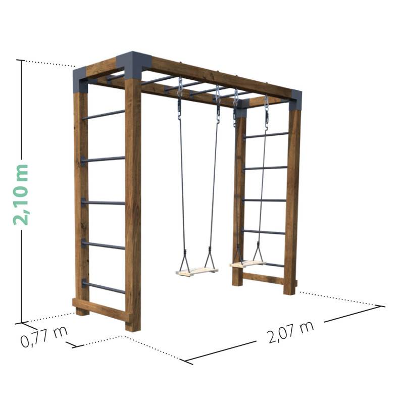 Soulet - Aire de jeux multi-activités en bois avec 2 balançoires HECTOR - Image 4