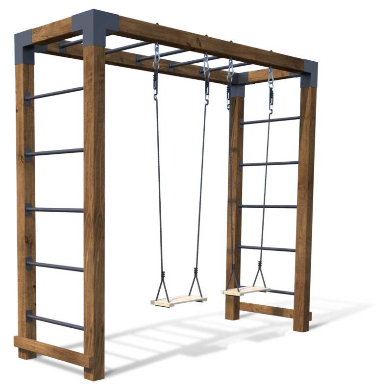 Soulet - Aire de jeux multi-activités en bois avec 2 balançoires HECTOR
