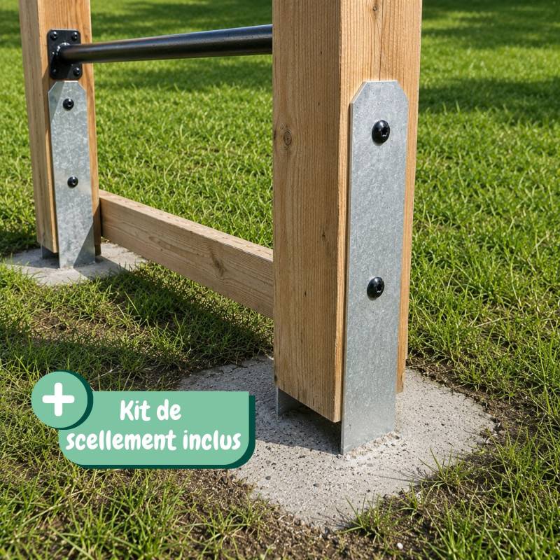 Soulet - Aire de jeux multi-activités en bois avec 2 balançoires HECTOR - Image 10
