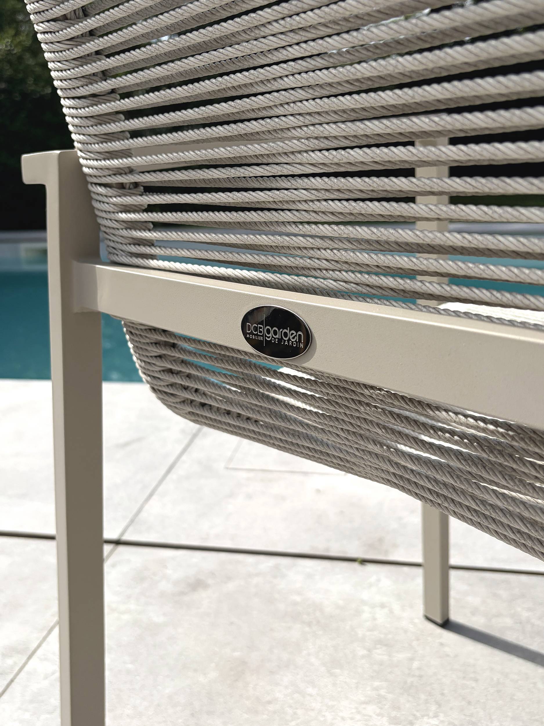 Dcb Garden - Fauteuil de jardin en aluminium et corde tissée - Grège - MEXICO - Image 8
