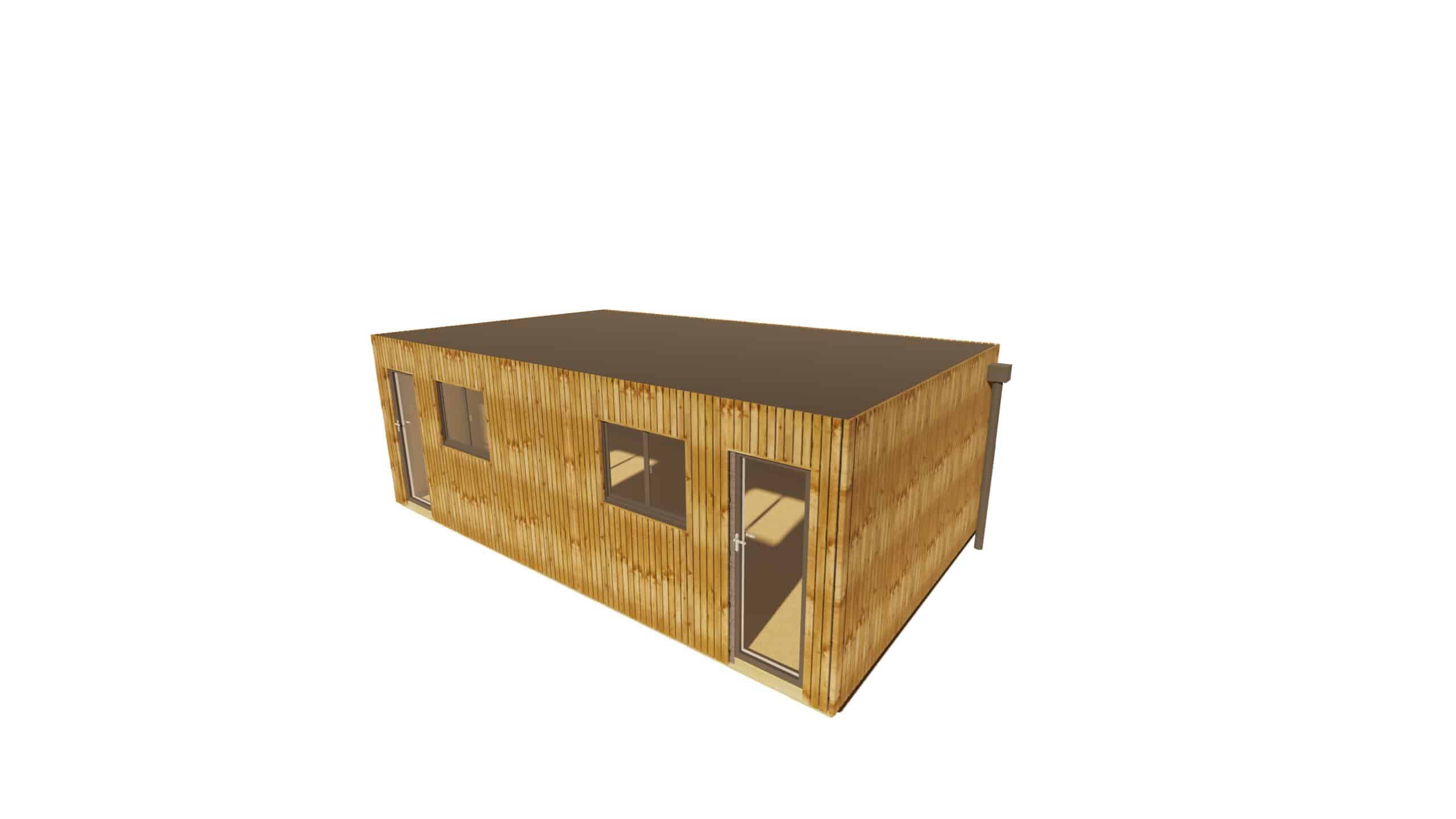 Sans Marque - STUDIO DE JARDIN / 35,8 m2 - 7,75 x 4,62m / Plancher isolé / Bardage Brun / Intérieur OSB / Livraison Gratuite / Studio Français - Image 7