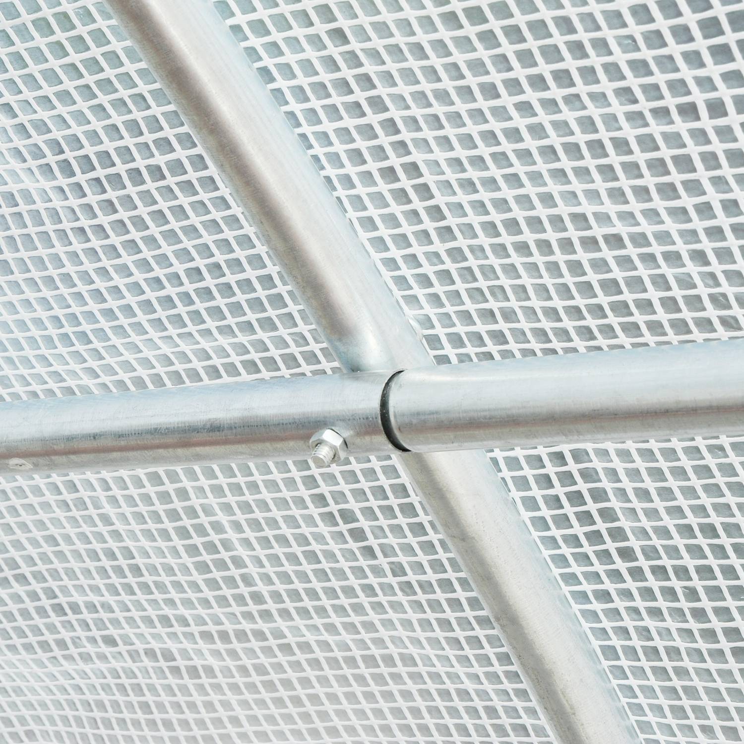 Sans Marque - Bâche de Rechange Serre Tunnel 18 m², bâche 6L x 3l x 2H m PE Anti-UV imperméable 12 fenêtres + Porte Enroulable zippée - Image 10