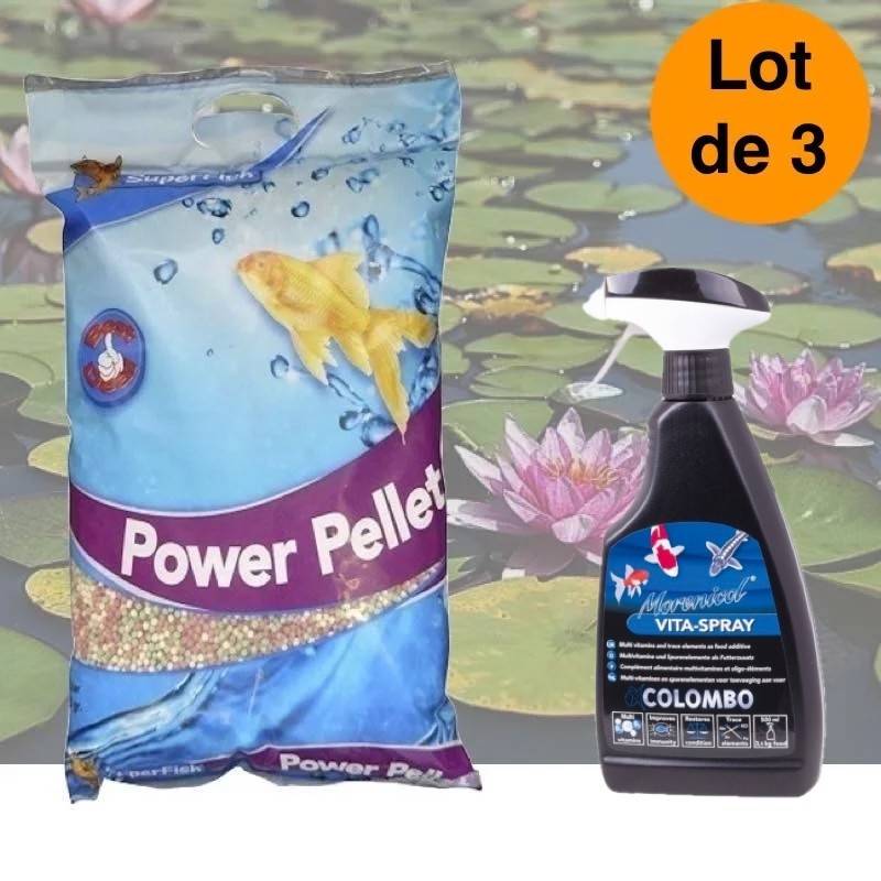 Superfish - Pack Nutrition Intensive pour Poissons de Bassin – Granulés 45 L + Spray Vitaminé