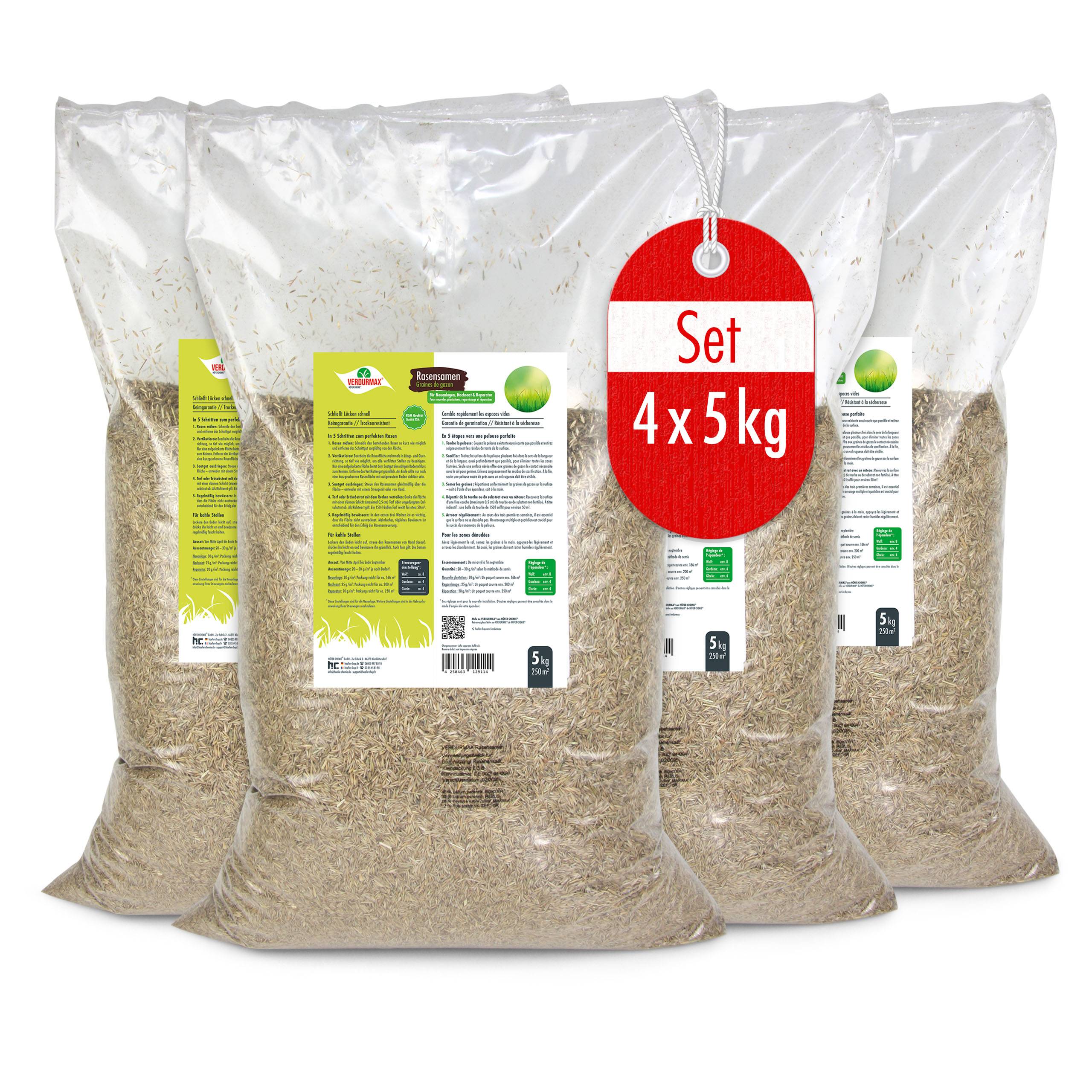 5 kg VERDURMAX® Semences de gazon x 4 - Image 1