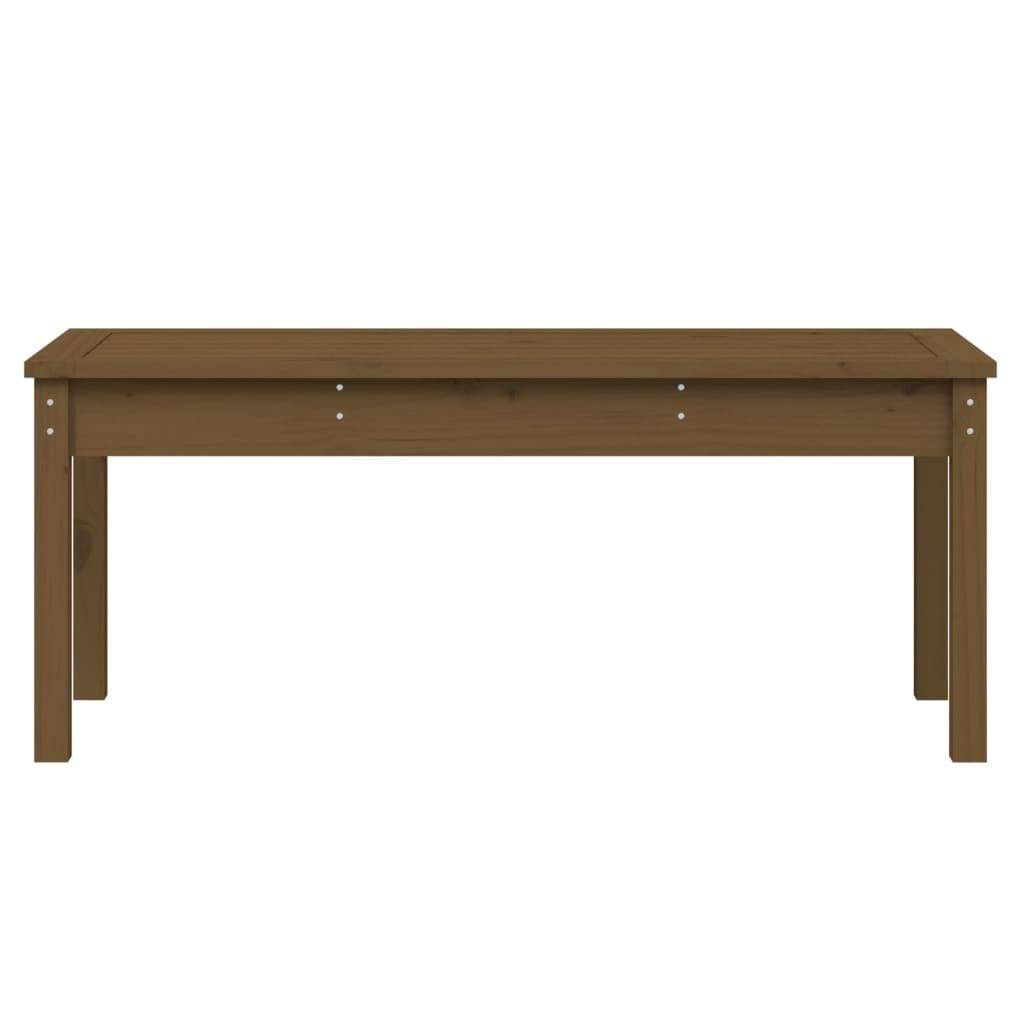 Helloshop26 - Banc de jardin meuble de patio d'extérieur terrasse109 x 44 x 45 cm bois de pin massif marron miel - Image 2