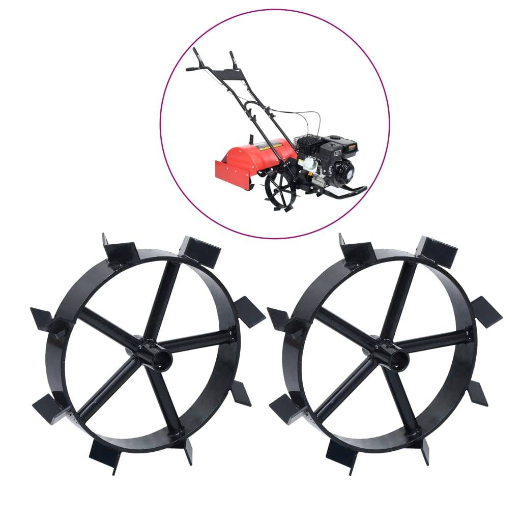 PANGIVO - Roues pour motoculteur métal noir 34 x 34 cm - PANGIVO