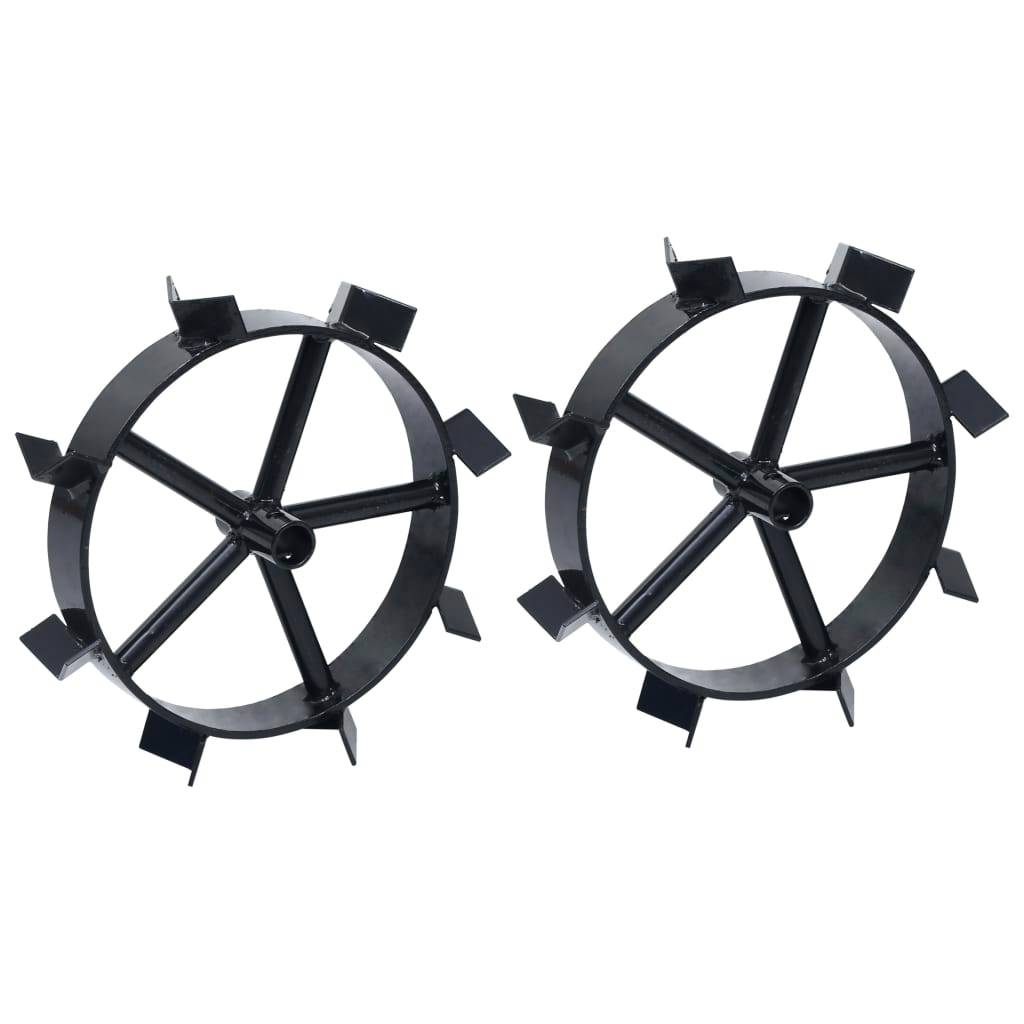 Roues pour motoculteur métal noir 34 x 34 cm - PANGIVO - Image 2